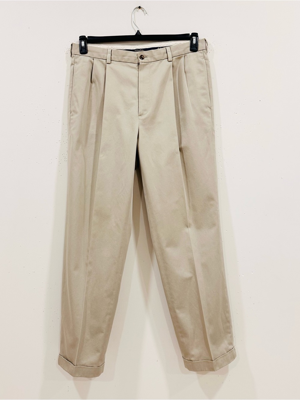 Brooks Brothers Advantage Chino Elliot Pleated Pants Men’s W36 L33 Beige Khaki